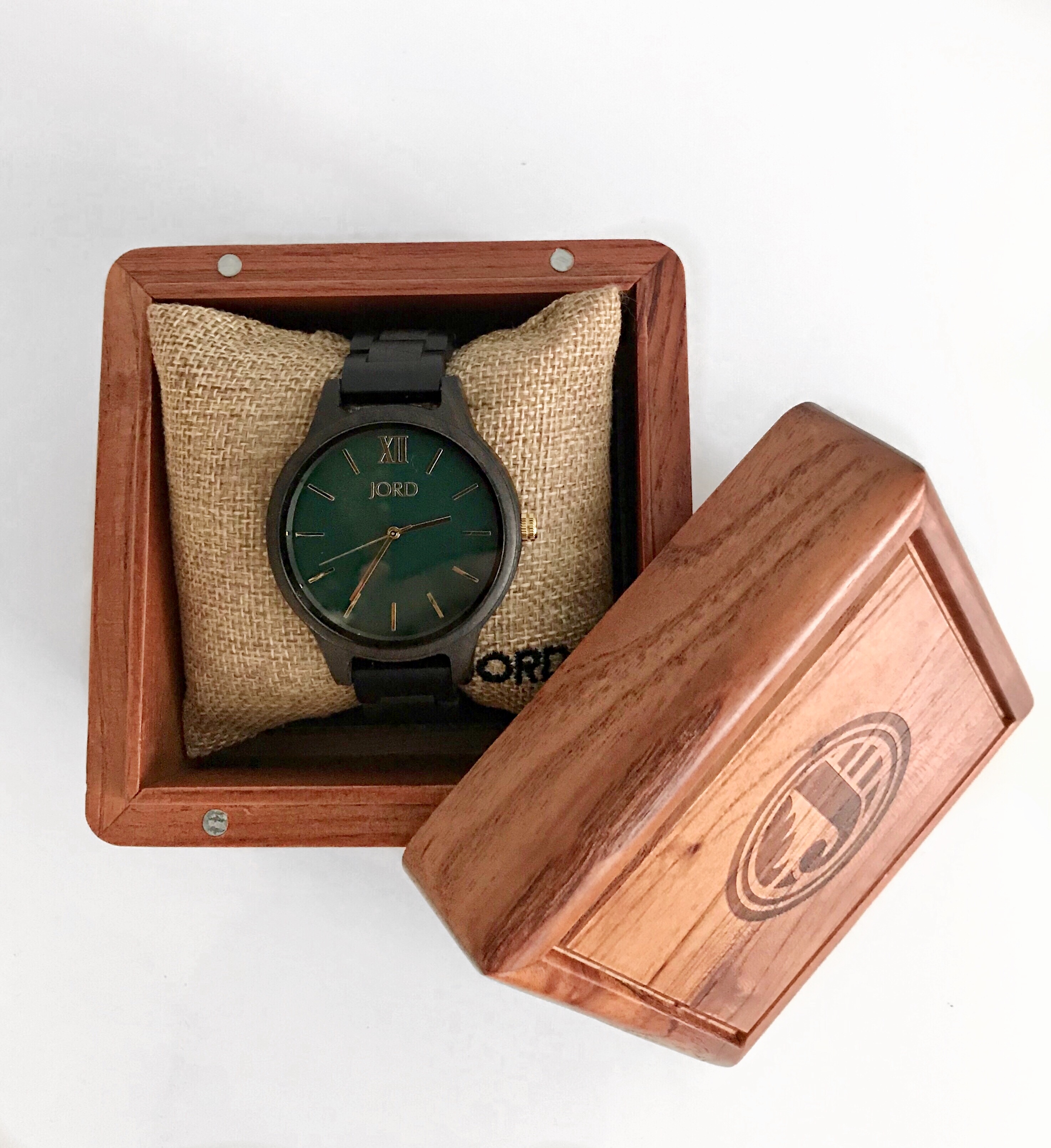 JORD Dark Sandalwood & Emerald Wooden Watch